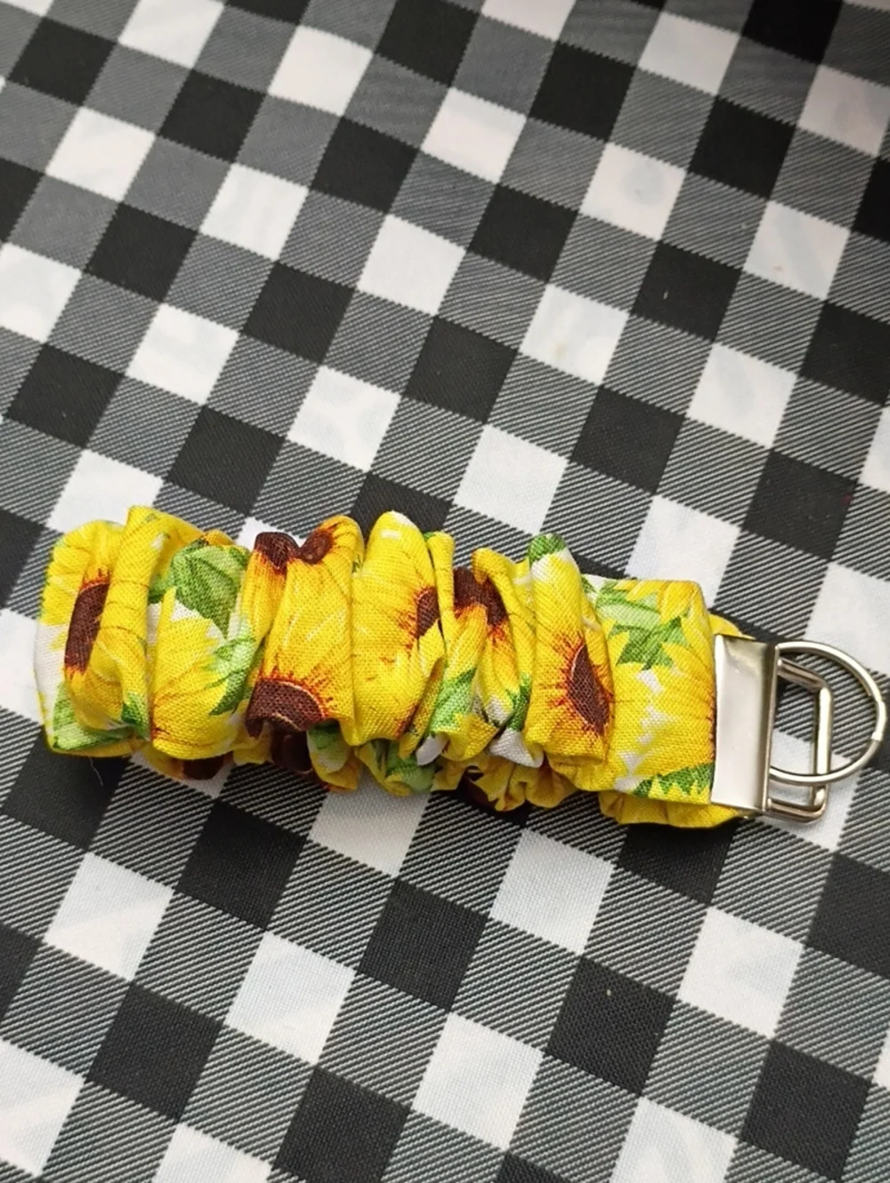 Sunflower Yellow Fabric Key Fob Wristlet